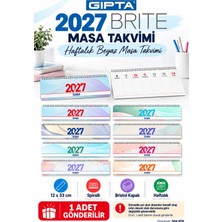 Gıpta Brite 2027 Spiralli Haftalık Masa Takvimi 12 × 33 cm