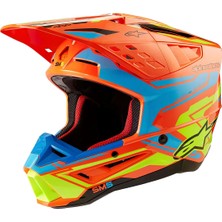 Alpinestars Sm5 Action 2 Off-Road Kaskı Kırmızı  Mavi  Sarı