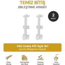 Vilo Süpürgelik Birleştirme Aparatı 2 Adet – Linela 413 Açık Gri Uyumlu