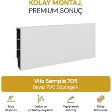 Vilo Sempla 705 Beyaz Pvc Süpürgelik 240CM – Kolay Montaj - Suya ve Çizilmeye Dayanıklı