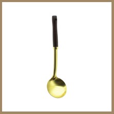 Bezos Metal Servis Kepçe Ahşap Saplı 35CM Altın 22