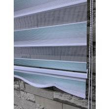 Perdeciniz Yeşil Gri Mini Plise Zebra  Perde (Etekli) Enxboy