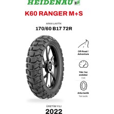 Heidenau K60 Ranger M+S 170/60 B17 72R Arka Motosiklet Lastiği (2022)