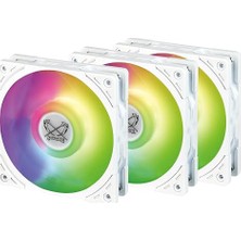 Wonder Tornado 120MM Argb Beyaz Kasa Fanı 3'lü Paket, 26MM Kalınlık, 2500 Rpm, Fdb Rulman, Titreşim Önleyici Tasarım, 3-Pin Argb, 120.000 Saat Ömür, Pc ve Sıvı Soğutma Uyumlu
