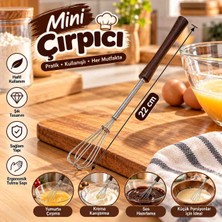 Kea Ev Eşyaları 22 cm Mini Çırpıcı Ahşap Saplı Yumurta Çırpıcı Sos Krema Karıştırıcı Mutfak Gereci