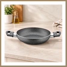 Bezos Granit Tava 22 cm Çift Saplı Gri Kırçıllı 22