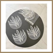 Bezos 6 Lı Dantel Kahve Sunumluğu 15X15 cm Asorti Desenli Dekoratif Bardak Altlığı 22