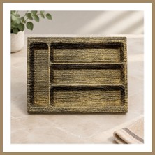 Bezos Ahşap Desenli 4 Bölme Ankastre Kaşıklık 22