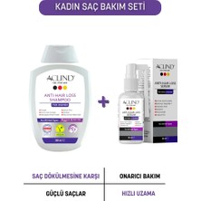 Aclind Aclınd® Kadın Saç Bakım Seti | Anti-Hair Loss Şampuan For Women 300 ml + Saç Bakım Serumu 50 ml