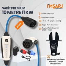 Nrgkick 11KW 16A Taşınabilir Şarj Istasyonu (Sabit Başlangıç Light Set 10M Duvar Askı Aparatlı Ev Prizli Schuko Uyumlu Monofaze Trifaze Ac Mobil Wallbox Opsiyonel Wifi+Bluetooth)