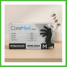 Bezos Nitril Muayene Eldiveni Siyah M Pudrasız 100'LÜ Arz