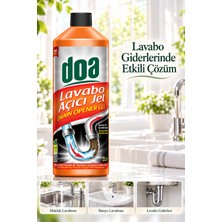 Doa Lavabo Açıcı Jel 1000 ml Ekstra Güçlü Formül PVC ve Plastik Borular için Tıkanıklık Açıcı