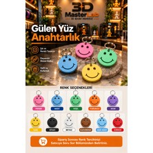 Mosso Steel 4'lü Gülen Yüz / Gülen Surat Smiley Anahtarlık– Renkli Çanta ve Anahtar Aksesuarı