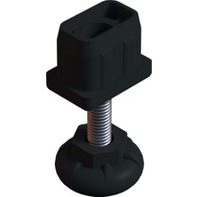 CATEKSSS 20X30 mm Plastik Rotil Ayak - Profil Ayağı Tezgah Ayarlı Ayak Siyah - 24’lü Paket
