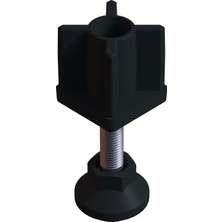 CATEKSSS 40X40 mm Plastik Rotil Ayak M12 - Profil Ayağı Tezgah Ayarlı Ayak Siyah - 48’li Paket
