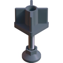 CATEKSSS 50X50 mm Plastik Rotil Ayak - Profil Ayağı Tezgah Ayarlı Ayak Gri - 35’li Paket