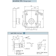 Hema 1pn Dişli Pompa – 1/8 Konik Şaft, B Kapak 8,2 Cm³/dev · Sol Dönüş