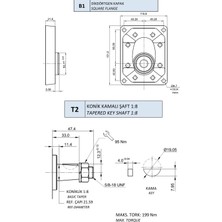 Hema 2p1 Dişli Pompa – 1/8 Konik Şaft, B Kapak 56,1 Cm³/dev · Sağ Dönüş