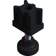 CATEKSSS 30X40 mm Plastik Rotil Ayak - Profil Ayağı Tezgah Ayarlı Ayak Siyah - 56’lı Paket