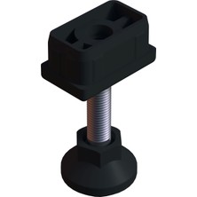 CATEKSSS 30X50 mm Plastik Rotil Ayak - Profil Ayağı Tezgah Ayarlı Ayak Siyah - 58’li Paket