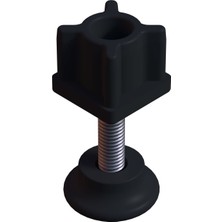 CATEKSSS 25X25 mm Plastik Rotil Ayak - Profil Ayağı Tezgah Ayarlı Ayak Siyah - 20’li Paket