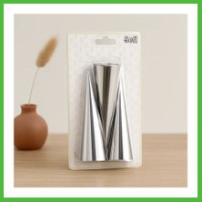 Bezos Metal Pasta Dekorasyon Kalıbı 3'lü (Çap 3.4 cm x 12 Cm) Arz