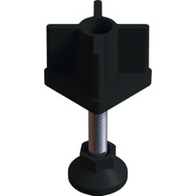 CATEKSSS 50X50 mm Plastik Rotil Ayak - Profil Ayağı Tezgah Ayarlı Ayak Siyah - 20’li Paket