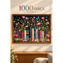 Farbu Oyuncak 1000 Parça Çiçekler ve Kitaplar Puzzle 48 x 68 cm Yüksek Baskı Kaliteli Eğlenceli Puzzle