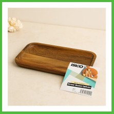Bezos Akasya Ahşap Dikdörtgen Servis Tepsisi 25X14X1.4 cm Arz