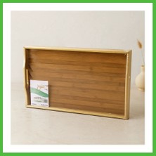 Bezos Bambu Dikdörtgen Sunum Tepsisi 50X30 cm Ayaklı Arz