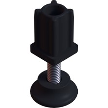 CATEKSSS 20X20 mm Plastik Rotil Ayak - Profil Ayağı Tezgah Ayarlı Ayak Siyah - 48’li Paket