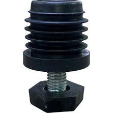 CATEKSSS 32 mm Kademeli Plastik Rotil Ayak M10 - Boru Profil Ayağı Tezgah Ayarlı Ayak Siyah - 25’li Paket