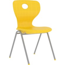 CATEKSSS Modern Monoblok Sandalye Kurs Okul Kolej Öğrenci Sandalyesi Sarı - 60’lı Paket