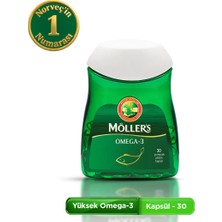 Möller's Omega 3 Kapsül 30 Adet; IFOS Onaylı, EPA 640 mg, DHA 480 mg, saf balık yağı. Günlük omega-3 takviyesi, trigliserid form.