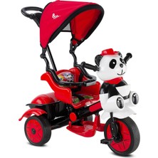 Babyhope 127 Lıttle Panda Üç Teker Kontrollü Bebek Bisikleti Kırmızı Siyah