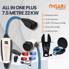 Nrgkick 22KW 32A Taşınabilir Şarj Istasyonu (7.5m Duvar Askı Aparatlı Çantalı Tüm Priz Adaptör Setli Monofaze Trifaze Wifi+Bluetooth Ac Mobil Wallbox - All In One Plus)