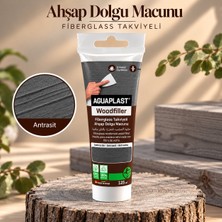 Glaswen Ahşap Tamir Macunu Antrasit Parke Mobilya Masa Dolgu Çatlak Çizik Giderici Fiberglas 125 ml