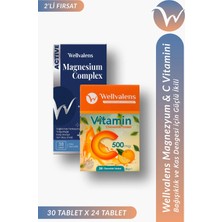 Wellvalens Günlük Bağışıklık & Magnezyum Paketi | Vitamin C 500 mg Çiğnenebilir + Magnesium Complex 30 Tablet