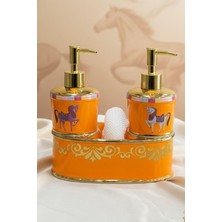 Gönül Premium Porselen Horse 2 Hazneli Sıvı Sabunluk, Süngerlik Bölmeli 46961