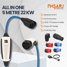 Nrgkick 22KW 32A Taşınabilir Şarj Istasyonu (5m Tüm Priz Adaptör Setli Monofaze Trifaze Wifi+Bluetooth Ac Mobil Wallbox - All In One)