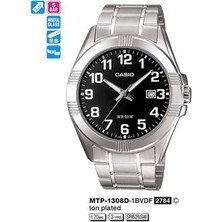 Casio MTP-1308D-1B Çelik Kordon Gümüş Renk Takvimli Klasik Erkek Kol Saati