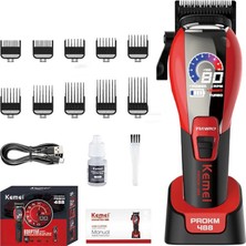Kemei Şarjlı Tıraş Makinesi | KM-488 - Akıllı Kesim Dlc Seramik Bıçak - 8000 Rpm
