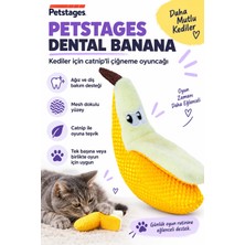 PetStages Dental Banana Kediler için Catnip'li Çiğneme Oyuncağı - Ağız ve Diş Bakım Desteği