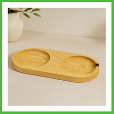 Bezos Ahşap 2 Bölmeli Oval Yağdanlık Altlık 27X12,5 cm Arz