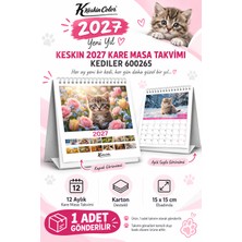 Keskin Color 2027 Yeni Yıl Kediler Temalı Kare Masa Takvimi 15 × 15 cm – 1 Adet