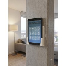 Atılgan 3D Dikey Kullanım Evrensel Tablet Tutucu Duvara Sabitleme Aparatı - Akıllı Ev Otomasyonu ve Mutfak Standı (Vida Dahil) (Beyaz)