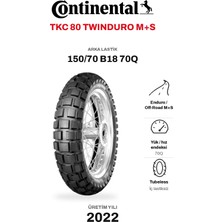 Continental Tkc 80 Twinduro M+S 150/70 B18 70Q Arka Motosiklet Lastiği (2022)