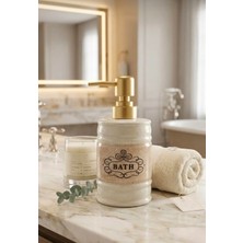Tekbir Artworks Bath  Porselen Sıvı Sabunluk - Lüks Banyo ve Mutfak Sabunluk 350 ml