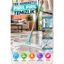 Open City 180° Döner Başlıklı Teleskopik Yer Sileceği 35 cm Cam Banyo Mutfak Zemin Su Çekme Aparatı Pratik Mop