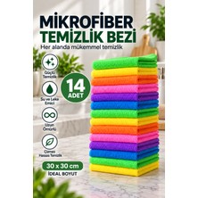 Van Vleck 14'lü Mikrofiber Temizlik Bezi 30X30 cm – Çok Amaçlı Mutfak, Cam, Ayna ve Toz Alma Bezi Seti